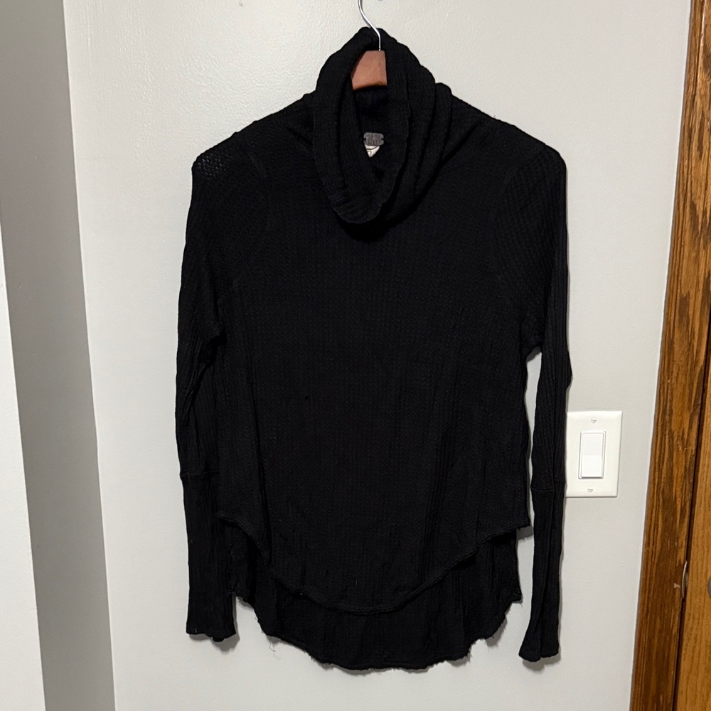 We The Free Black Cowl Neck Sweater